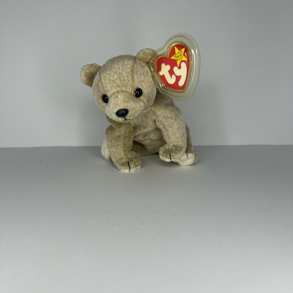 Ty Cream Stuffed Animal with Floppy Ears and Plush Fabric